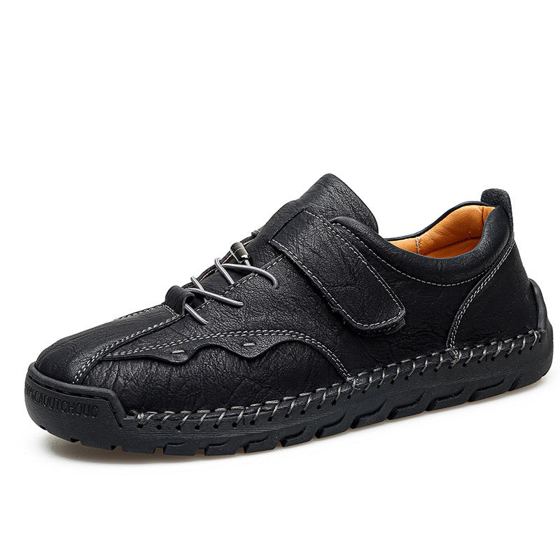 ⏰Promotion - 50% OFF🔥GARB®Men's Handcrafted Leather Orthopedic Loafers - Wide Toe Box, Adjustable Hook & Loop Strap