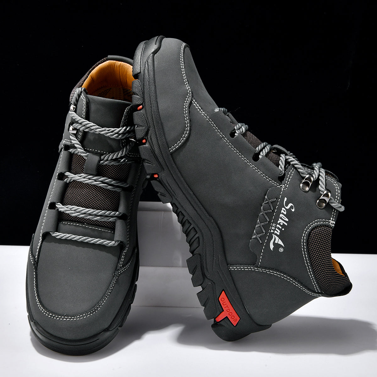 ⏰Limited-Time 70% OFF –Men’s Work Hiking Boots – Waterproof, Non-Slip, Puncture and Smash Resistant, Wide Toe, Arch Support – Ideal for Daily Wear and Outdoor Adventures