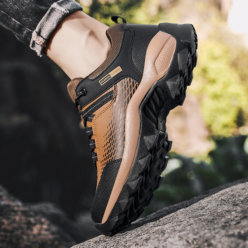 (⏰Limited Time Sale 70% OFF) Men's Wear Resistant Waterproof Non-slip Anti-skid Anti-puncture Hiking Shoes Orthopedic Wide Toe Arch Support Walking Shoes