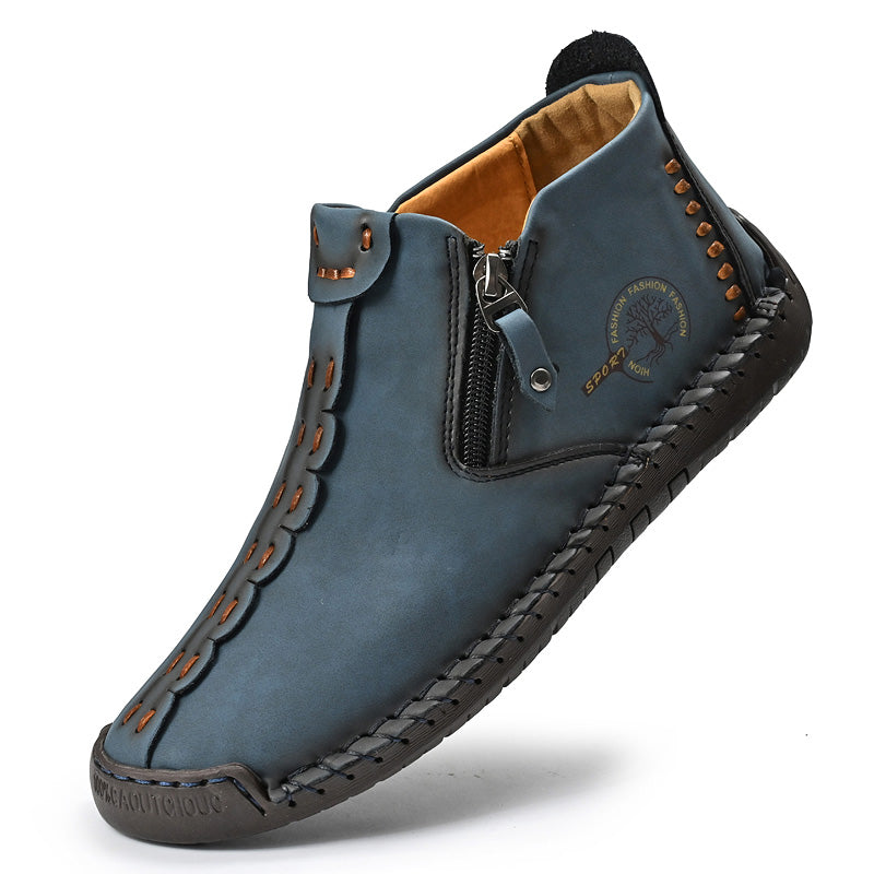 Women's Casual Fashion Non-slip Leather Medieval Slip-on Boots