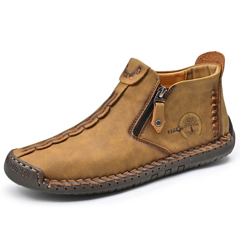 Women's Casual Fashion Non-slip Leather Medieval Slip-on Boots