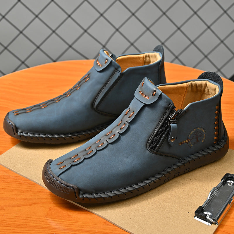 Women's Casual Fashion Non-slip Leather Medieval Slip-on Boots