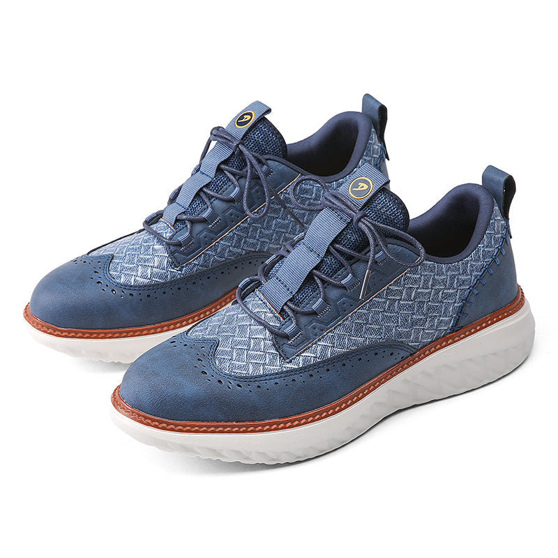 👟LAST DAY - 60% OFF⏰ Men’s Comfortable Lace-Up Brogue Sneakers – Ultra-Lightweight & Breathable Woven Upper, Arch Support, Wide-Toe Fit, Shock-Absorbing Sole for All-Day Comfort