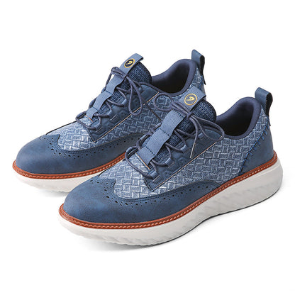 👟LAST DAY - 60% OFF⏰ Men’s Comfortable Lace-Up Brogue Sneakers – Ultra-Lightweight & Breathable Woven Upper, Arch Support, Wide-Toe Fit, Shock-Absorbing Sole for All-Day Comfort