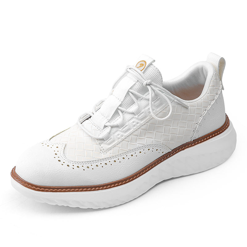 👟LAST DAY - 60% OFF⏰ Men’s Comfortable Lace-Up Brogue Sneakers – Ultra-Lightweight & Breathable Woven Upper, Arch Support, Wide-Toe Fit, Shock-Absorbing Sole for All-Day Comfort