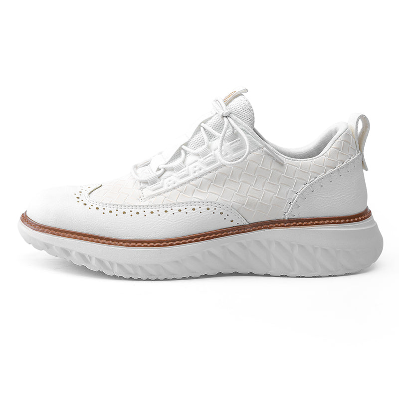👟LAST DAY - 60% OFF⏰ Men’s Comfortable Lace-Up Brogue Sneakers – Ultra-Lightweight & Breathable Woven Upper, Arch Support, Wide-Toe Fit, Shock-Absorbing Sole for All-Day Comfort