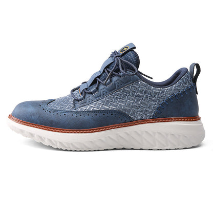 👟LAST DAY - 60% OFF⏰ Men’s Comfortable Lace-Up Brogue Sneakers – Ultra-Lightweight & Breathable Woven Upper, Arch Support, Wide-Toe Fit, Shock-Absorbing Sole for All-Day Comfort