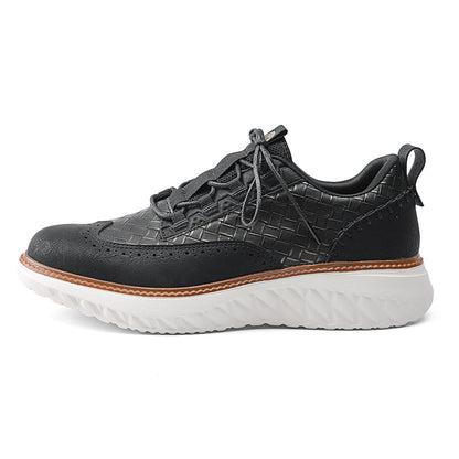👟LAST DAY - 60% OFF⏰ Men’s Comfortable Lace-Up Brogue Sneakers – Ultra-Lightweight & Breathable Woven Upper, Arch Support, Wide-Toe Fit, Shock-Absorbing Sole for All-Day Comfort