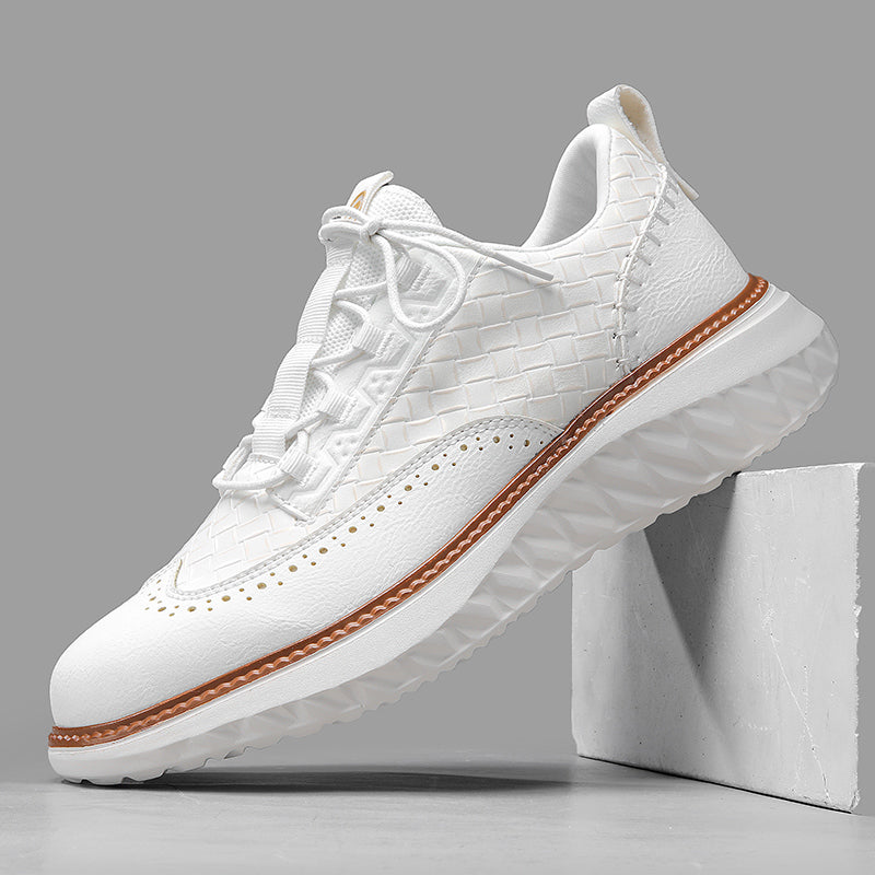 👟LAST DAY - 60% OFF⏰ Men’s Comfortable Lace-Up Brogue Sneakers – Ultra-Lightweight & Breathable Woven Upper, Arch Support, Wide-Toe Fit, Shock-Absorbing Sole for All-Day Comfort