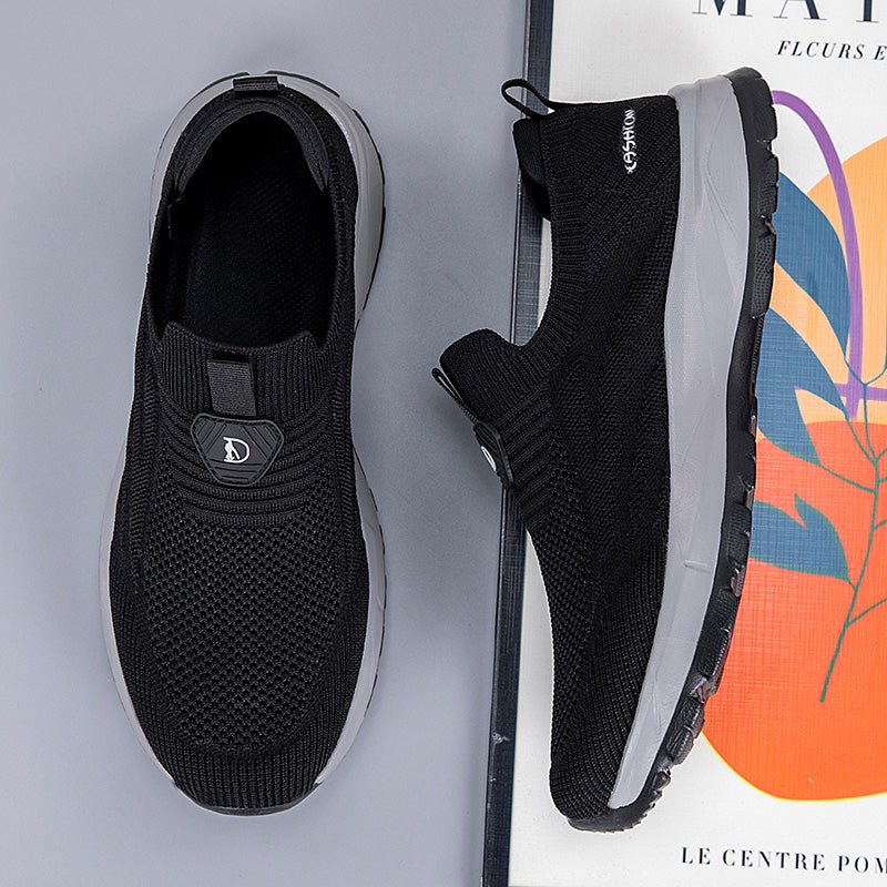 ⏰LAST DAY - 50% OFF🛒 Men's Orthopedic Slip-On Knit Sneakers  – Breathable Mesh Comfort Walking Shoes, Lightweight & Supportive, Easy On/Off Casual Shoes for All-Day Pain Relief