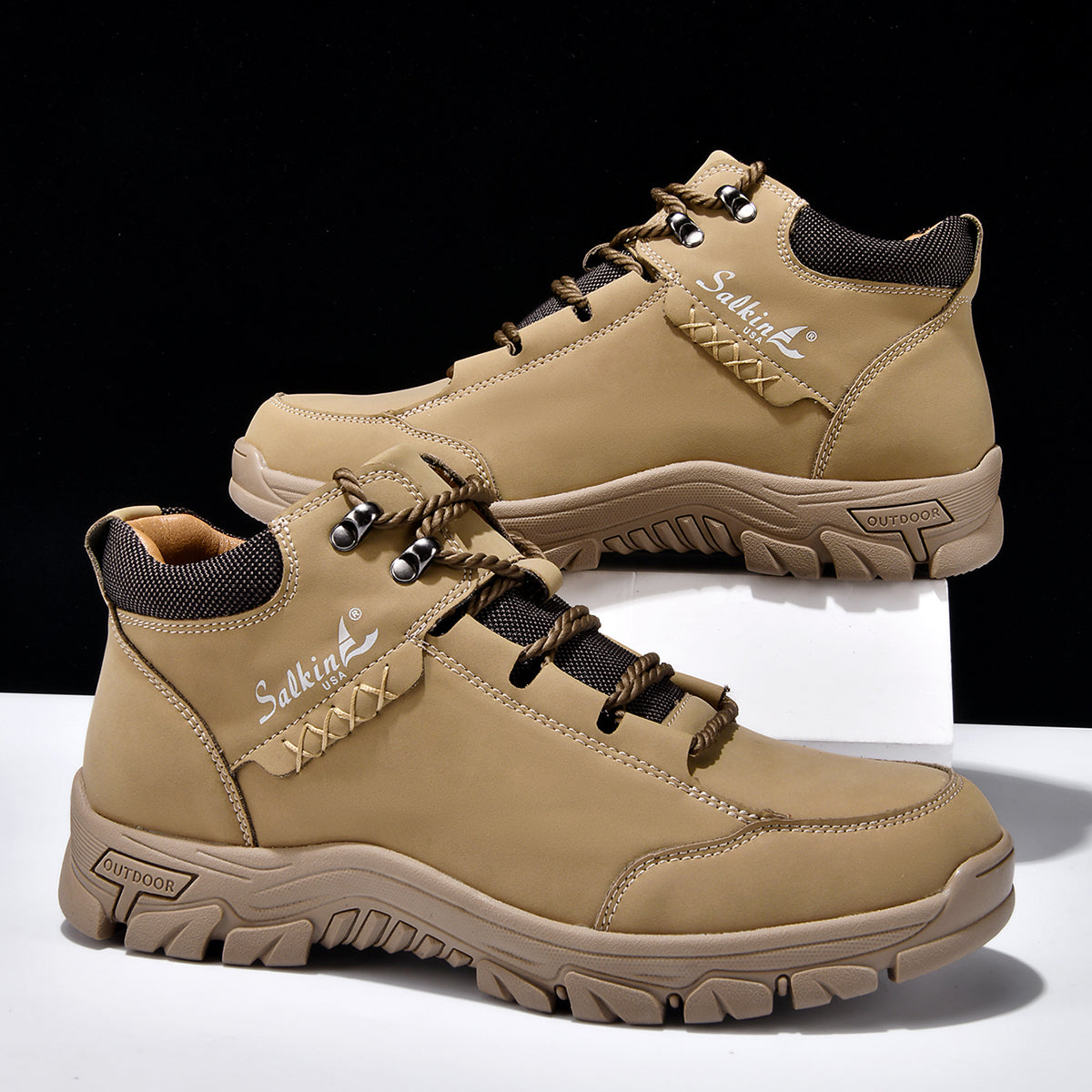 ⏰Limited-Time 70% OFF –Men’s Work Hiking Boots – Waterproof, Non-Slip, Puncture and Smash Resistant, Wide Toe, Arch Support – Ideal for Daily Wear and Outdoor Adventures