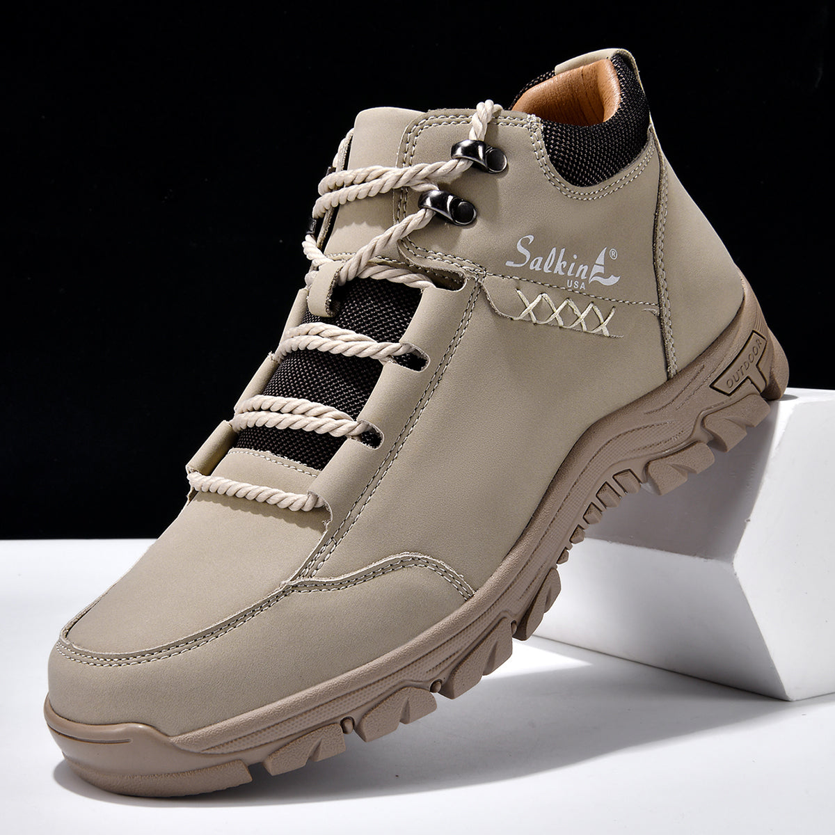 ⏰Limited-Time 70% OFF –Men’s Work Hiking Boots – Waterproof, Non-Slip, Puncture and Smash Resistant, Wide Toe, Arch Support – Ideal for Daily Wear and Outdoor Adventures