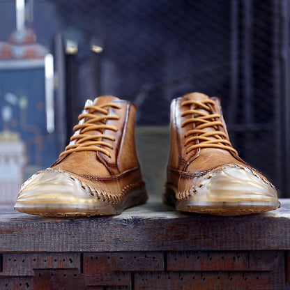 ⏰Clearance Sale-70%OFF🔥Men’s Easy-On Leather Motorcycle Boots – Lightweight Desert Style with Ankle Support & Anti-Slip Sole for Long Rides and Daily Commutes