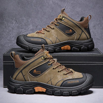 (📢LAST DAY-49% OFF🛒)Men's Outdoor Hiking Shoes – Waterproof, Non-Slip, Puncture-Proof & Smash-Proof with Arch Support & Wide Toe – Perfect for Daily Wear & Outdoor Adventures
