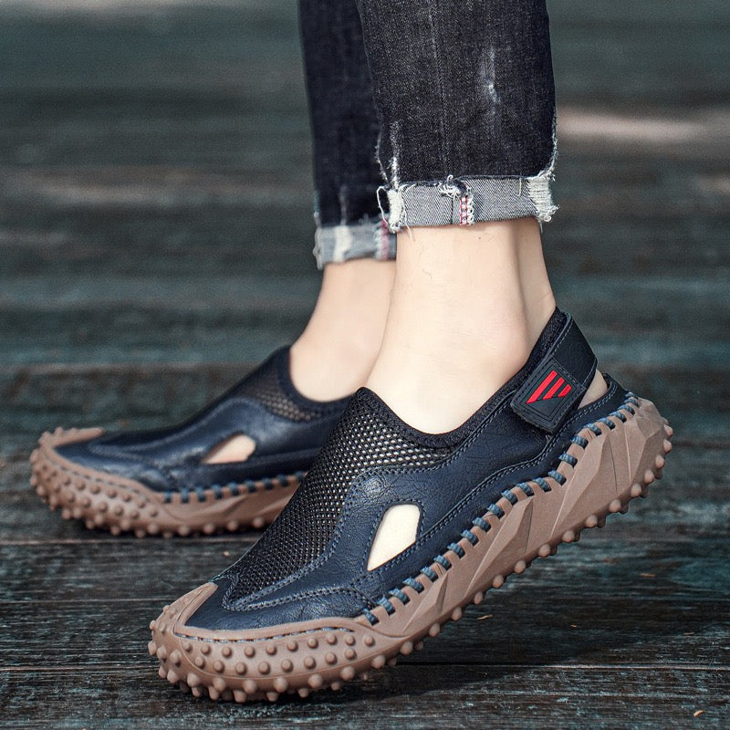 ⏰Last Day! 45% OFF 🔥GARB®Men‘s Genuine Leather Mesh Breathable Outdoor Sandals
