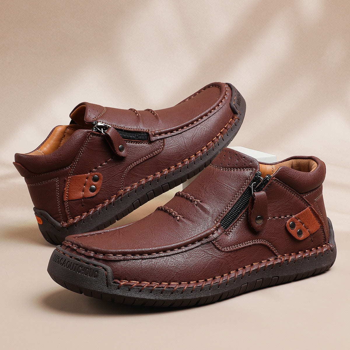 ⏰Last Day! 50% OFF 🔥Men's Handcrafted Genuine Leather Boots with Arch Support & Wide Toe Box