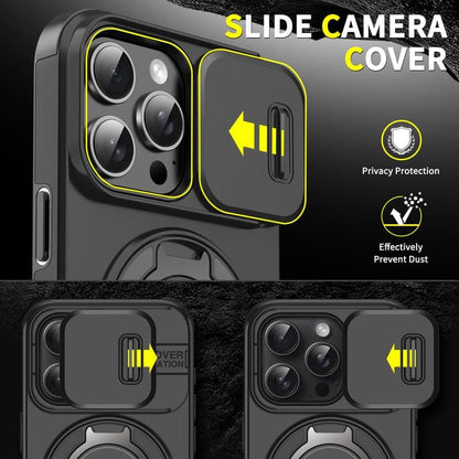 "ChubbyArmor 2.0" Military-Grade Shockproof Magnetic Case with Camera Slide & 360° Kickstand Ring
