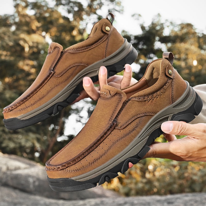 ⏰Last Day! 45% OFF  🔥GARB®Men's Genuine Leather Outdoor Slip-On Loafers with Arch Support & Wide Toe Box