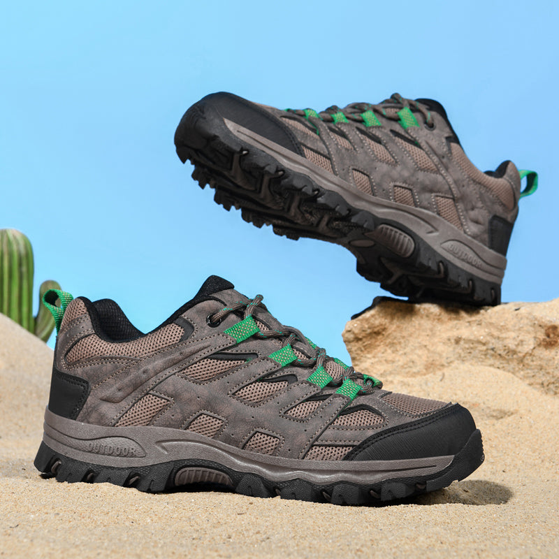 ⏰Limited Time 60% OFF🛒 Men's Outdoor Hiking Shoes – Breathable Waterproof Low-Cut Walking Shoes with Non-Slip Traction, Abrasion-Proof Build & Orthopedic Wide Toe Arch Support