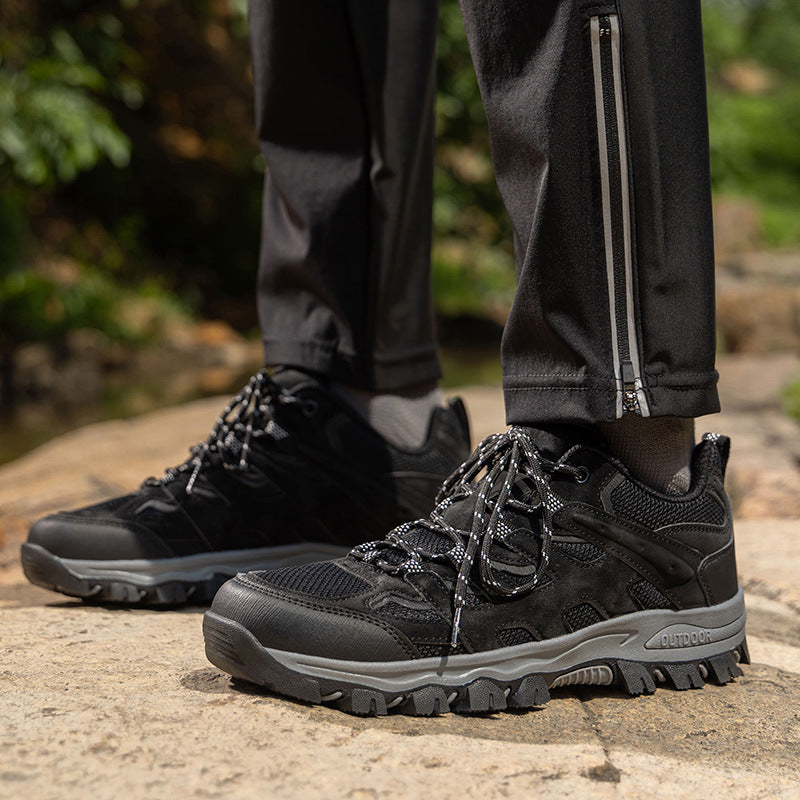 ⏰Limited Time 60% OFF🛒 Men's Outdoor Hiking Shoes – Breathable Waterproof Low-Cut Walking Shoes with Non-Slip Traction, Abrasion-Proof Build & Orthopedic Wide Toe Arch Support