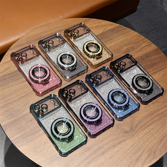 Four-corner Airbag Glitter Magnetic Phone Case (for iPhone Series)
