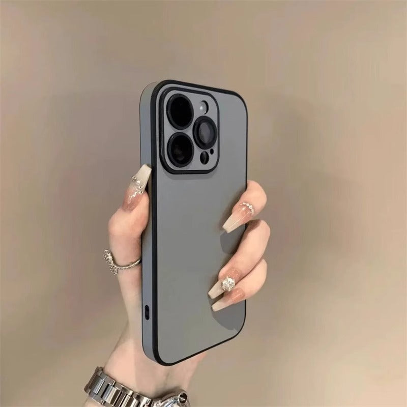 Simple Pure Pigment Leather iPhone Case