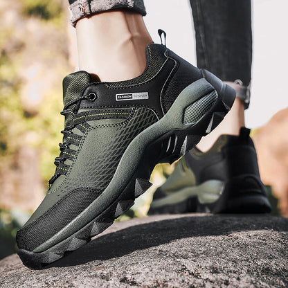 (⏰Limited Time Sale 70% OFF) Men's Wear Resistant Waterproof Non-slip Anti-skid Anti-puncture Hiking Shoes Orthopedic Wide Toe Arch Support Walking Shoes