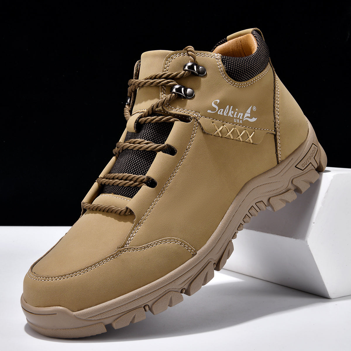 ⏰Limited-Time 70% OFF –Men’s Work Hiking Boots – Waterproof, Non-Slip, Puncture and Smash Resistant, Wide Toe, Arch Support – Ideal for Daily Wear and Outdoor Adventures