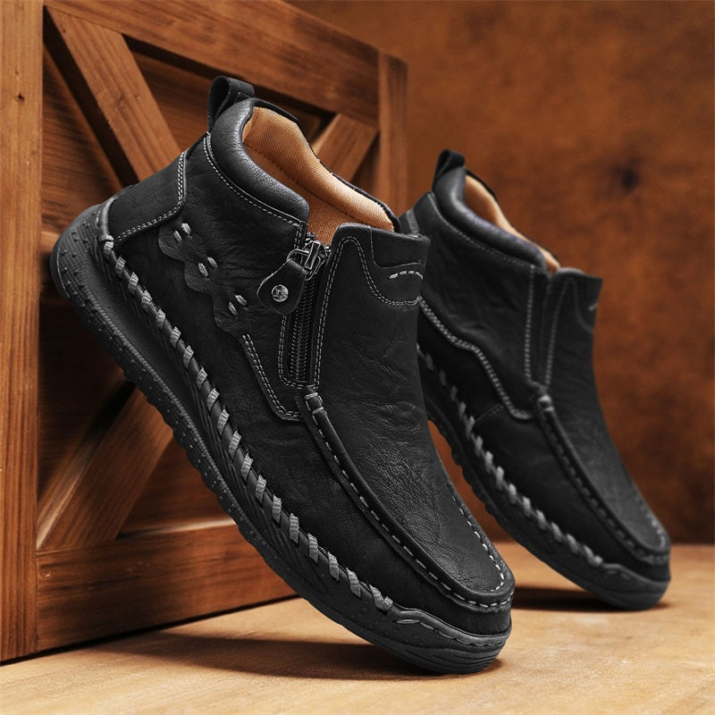 ⏰Limited Time Sale 70% OFF – Men’s Retro Leather Zip Boots