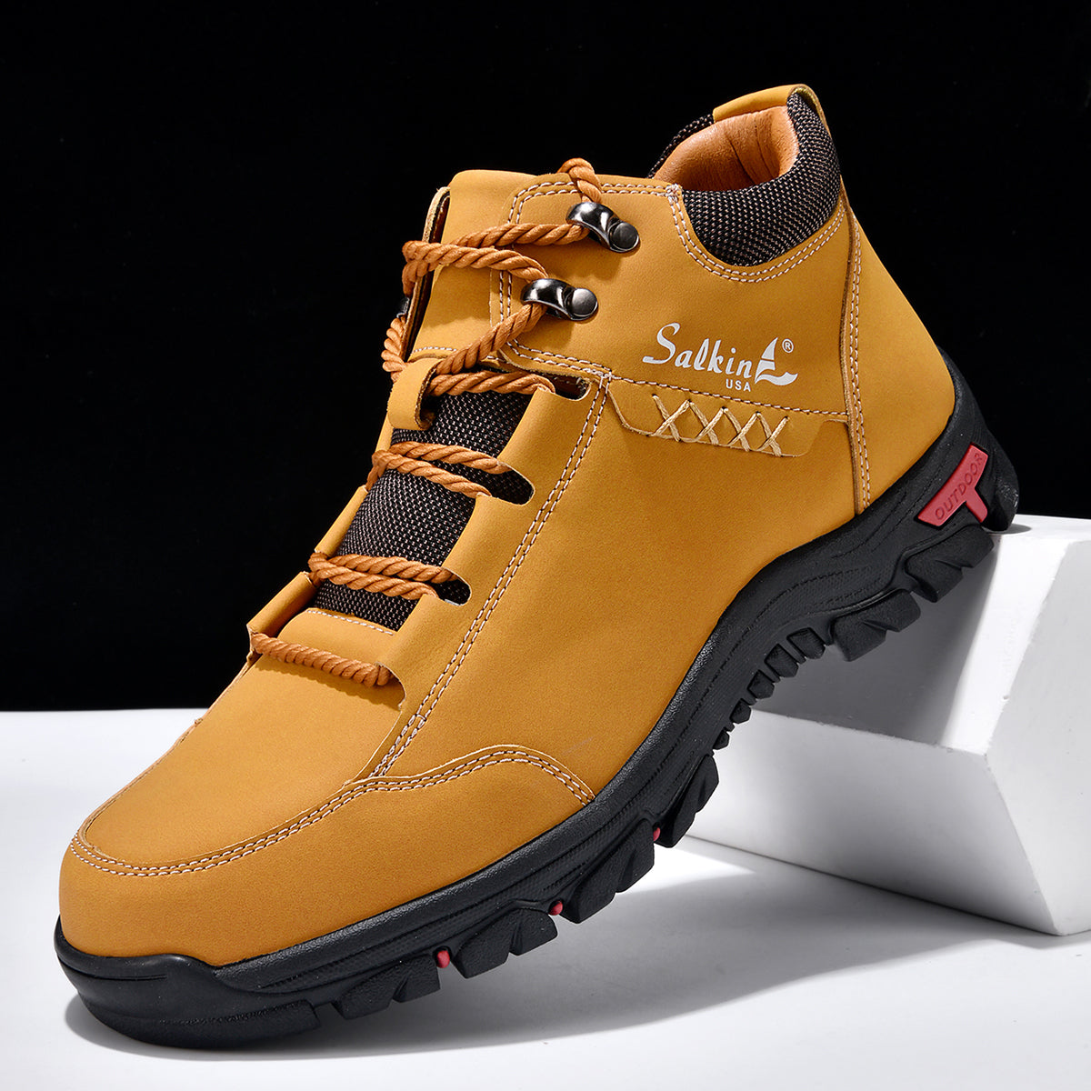 ⏰Limited-Time 70% OFF –Men’s Work Hiking Boots – Waterproof, Non-Slip, Puncture and Smash Resistant, Wide Toe, Arch Support – Ideal for Daily Wear and Outdoor Adventures