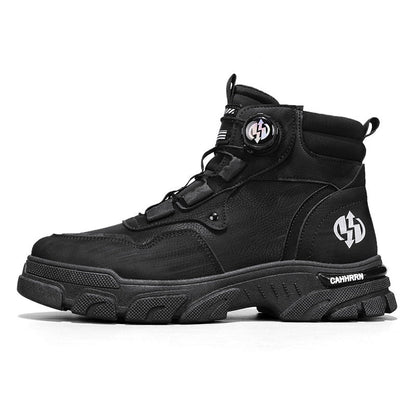 ⏰Men's outdoor swivel buckle work shoes（Waterproof, Anti-slip,Comfortable and Breathable）