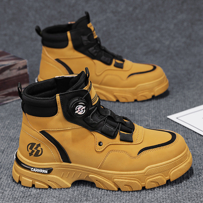 ⏰Men's outdoor swivel buckle work shoes（Waterproof, Anti-slip,Comfortable and Breathable）