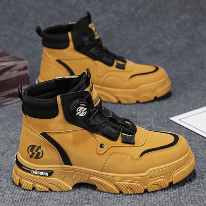 ⏰Men's outdoor swivel buckle work shoes（Waterproof, Anti-slip,Comfortable and Breathable）